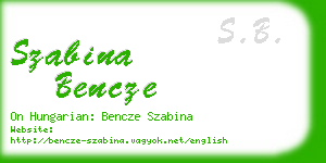 szabina bencze business card